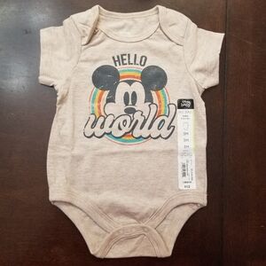Disney tan Mickey Mouse onesie Size 3 mo NWT